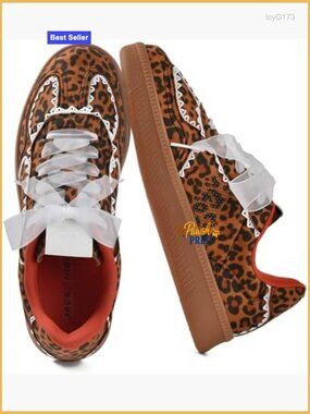 Women's Ribbon Lace-Up Fashion Sneakers Arch Support Memory Foam Walking Shoes